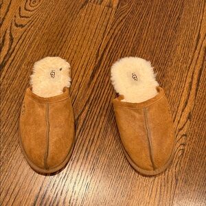 UGG Chestnut Suede Shearling Slippers